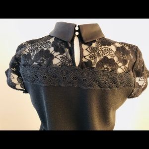 Karl Lagerfeld black lace blouse